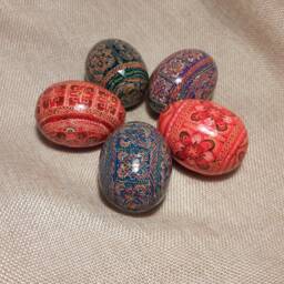 Set Of 5 Ukrainian Painted Wooden Easter Eggs Pysanky Pysanka Gift Ukraine ?????????????? Souvenir 2, 25 - thumbnail 2