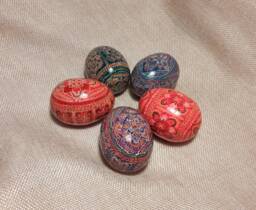 Set Of 5 Ukrainian Painted Wooden Easter Eggs Pysanky Pysanka Gift Ukraine ?????????????? Souvenir 2, 25 - thumbnail 1