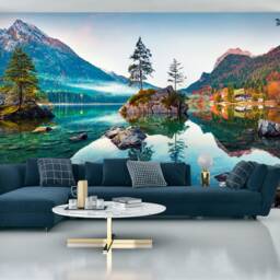 Hintersee Lake Peel & Stick Wallpaper Mural Bavarian Alps Art Print, Removable - thumbnail 2