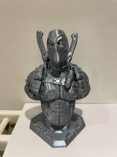 3D Printed Deadpool Bust High Detail, 8-Inch Tall - image 1