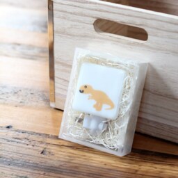 Orange T-Rex Dinosaur Fused Glass Nightlight - Nursery Baby Shower Gift Boy Kids Tyrannosaurus Rex - thumbnail 3