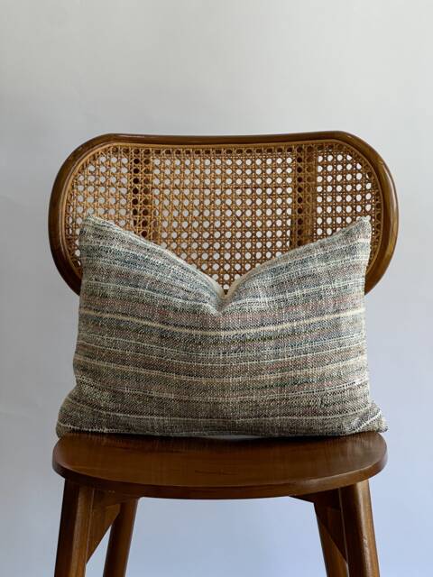 Brown Tribal Hemp Hand Woven Natural Dye Color Pillow Cover - image 1