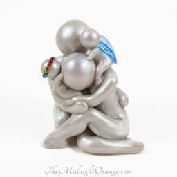 Rainbow Baby Memorial Sculpture Twin Loss Keepsake, Clay Angel - thumbnail 2