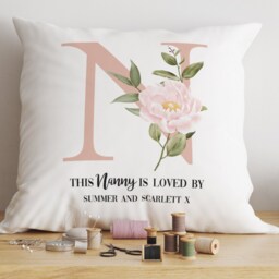 Personalized Floral Nanny Cushion, Mothers Day Gift - thumbnail 3