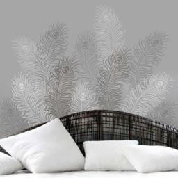 Peacock Feather Grande Wall Art Stencil - Size Large Easy Reusable Stencils Better Than Decals - thumbnail 2