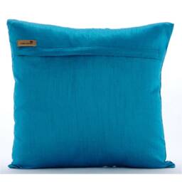 Beaded Abstract Pattern Art Silk Blue Pillow Sham, 24x24/26x26, Modern Style Euro Square Pillowcase - Sea Windsor - thumbnail 4