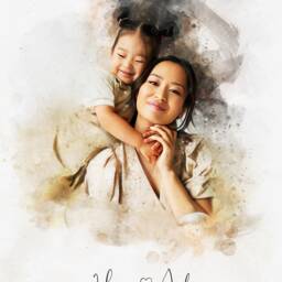 Personalised Mothers Day Gift, Gift For Mum, Mother & Daughter Portrait, Christmas Gift Birthday For Nanny - thumbnail 3