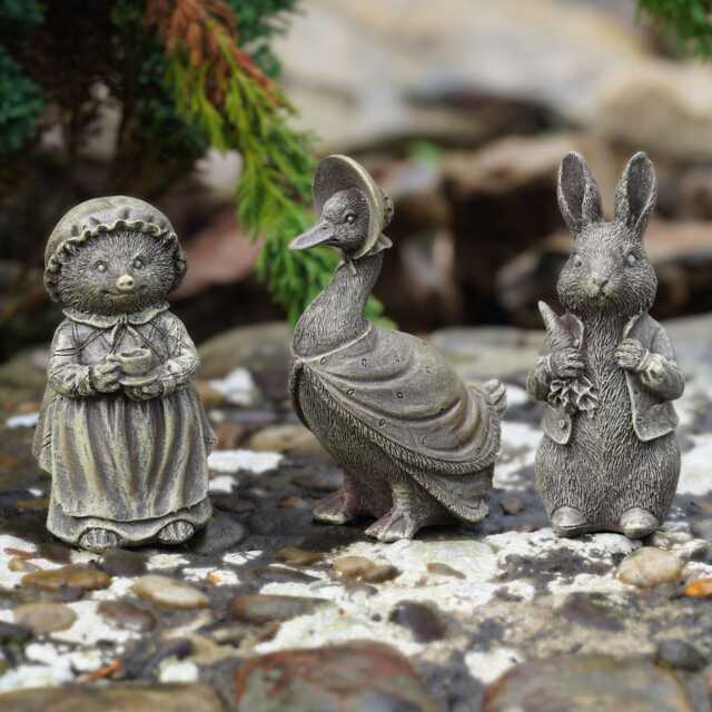 Set 3 Peter Rabbit Jemima Tiggywinkle Resin Ornament Statue Home Garden - image 1