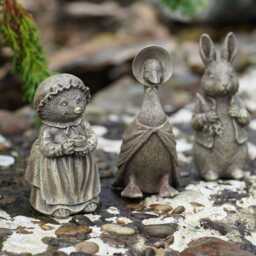 Set 3 Peter Rabbit Jemima Tiggywinkle Resin Ornament Statue Home Garden - thumbnail 2