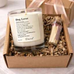 Personalised Dog Lover Candle Gift, Custom Pet Owner Present, Birthday Christmas Gift Box - thumbnail 2