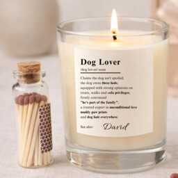 Personalised Dog Lover Candle Gift, Custom Pet Owner Present, Birthday Christmas Gift Box - thumbnail 1