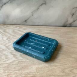 Modern Terrazzo Cement Soap Dish Stylish Bath Accessory For Shampoo Bars & Shower Essentials - thumbnail 2