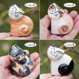 Hand Painted Porcelain Tortoiseshell Cat Figurine Tortie Decor - thumbnail 3