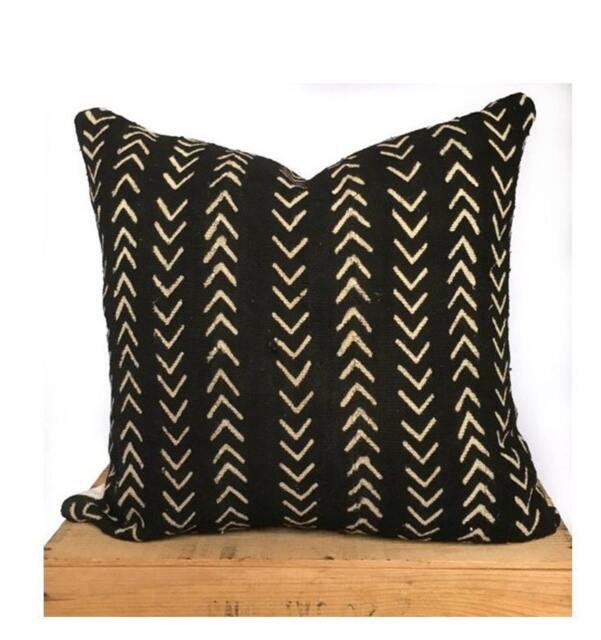 18 Inch Black & White African Mud Cloth Pillow Cover Mudcloth - image 1