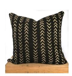 18 Inch Black & White African Mud Cloth Pillow Cover Mudcloth - thumbnail 1