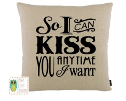 So I Can Kiss You Anytime Want, Decorative Throw Pillow, Country Decor, Southern Sweet Home Alabama, Rustic Pillows - thumbnail 1
