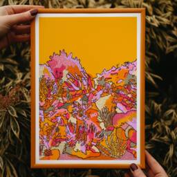 Coral Reef Art Print Bright Coastal Bathroom Decor - thumbnail 2