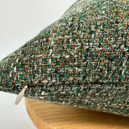 Handwoven Green & Brown Tweed Throw Pillow Cover, Decorative Textured Cushion Cover For Sofa Couch20x20 - thumbnail 2