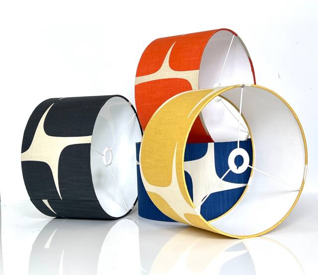 New High Quality Handmade Pebble Fabric Abstract Geometric Design Lamp Shade Pendant Light - image 1