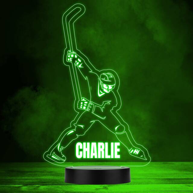 Ice Hockey Player Sports Fan Personalised Gift Colour Changing Night Light - image 1