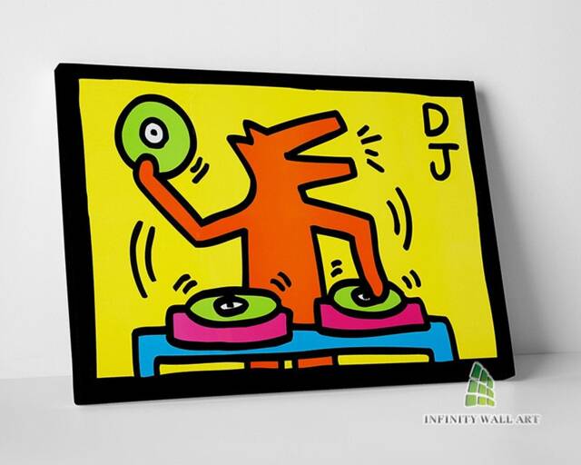 Dj Dog Canvas Art Wall Abstract Pop Print Picture Framed Home Decor -D930 - image 1