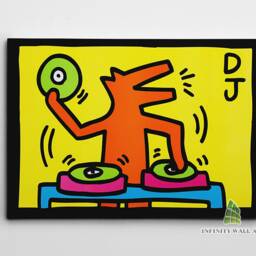 Dj Dog Canvas Art Wall Abstract Pop Print Picture Framed Home Decor -D930 - thumbnail 2