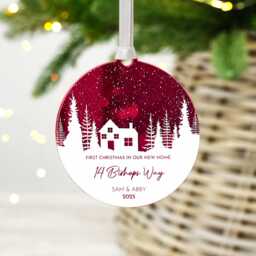 Personalised First Christmas New Home Ornament Mirror Xmas Decoration - thumbnail 1
