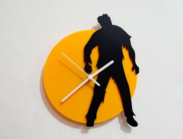 Zombie - Black & Yellow Silhouette Wall Clock - image 1