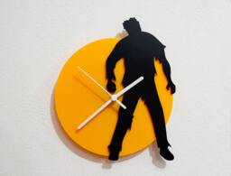 Zombie - Black & Yellow Silhouette Wall Clock - thumbnail 1