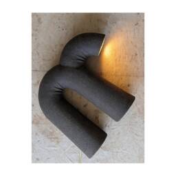 Handmade Ceramic Desk Lamp, Minimalist Light, Black Clay Contemporary Design, Unique Sculptural Lighting - thumbnail 2