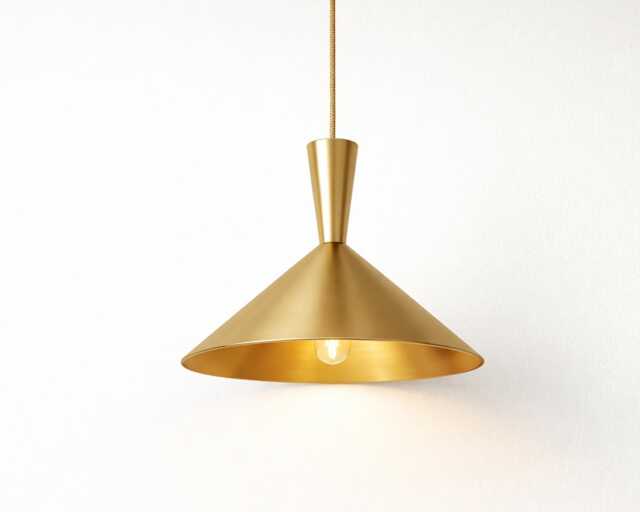 Golden Aluminum Pendant Light Handmade Accent Lamp With Plug-In Cord - image 1