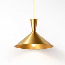 Golden Aluminum Pendant Light Handmade Accent Lamp With Plug-In Cord - thumbnail 3