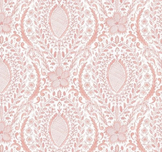 Floral Damask Crib Sheet Peach Pink Nursery Bedding - image 1