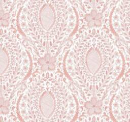 Floral Damask Crib Sheet Peach Pink Nursery Bedding - thumbnail 1