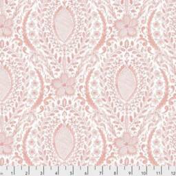 Floral Damask Crib Sheet Peach Pink Nursery Bedding - thumbnail 2