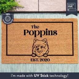 Pomeranian Dog Door Mat - Doormat- Custom Pet Breed Personalized Animal Doormat Couples Gift New Home - thumbnail 1