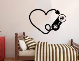 Gamer Wall Decal Video Game Controller, Removable Vinyl Art 3072 - thumbnail 1