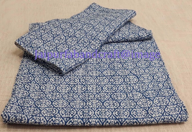 Waterbirds Print Kantha Quilt Handmade Cotton Bed Cover - 90x108 - image 1