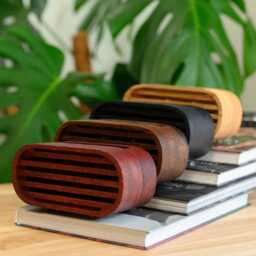 Wooden Phone Speaker Stand - Passive Acoustic Amplifier Personalized Gift For Him - thumbnail 3
