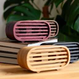Wooden Phone Speaker Stand - Passive Acoustic Amplifier Personalized Gift For Him - thumbnail 2