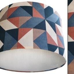 Art Deco Lampshade Geometric Blue Light Shade, Handmade in UK - thumbnail 3