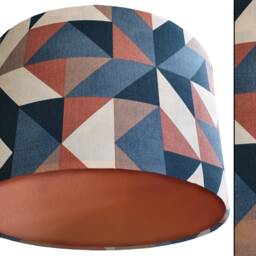 Art Deco Lampshade Geometric Blue Light Shade, Handmade in UK - thumbnail 2