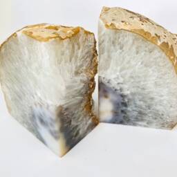 Natural Agate Bookend Pair - 9 To 12 lb Geode Home Decor - Rk1-27 - thumbnail 3