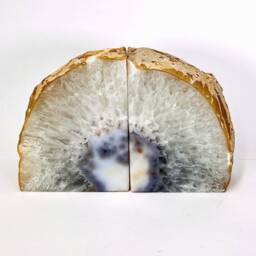 Natural Agate Bookend Pair - 9 To 12 lb Geode Home Decor - Rk1-27 - thumbnail 1