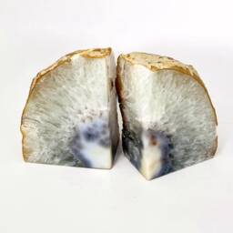 Natural Agate Bookend Pair - 9 To 12 lb Geode Home Decor - Rk1-27 - thumbnail 2
