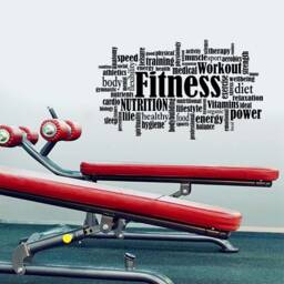 Fitness Word Cloud Wall Decal Crossfit Bodybuilding Workout Motivational Vinyl Sticker Sports Art Home Interior Decorations Gym Decor 9Fis - thumbnail 1