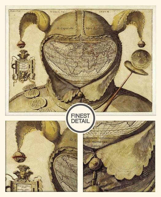 Fool's Cap Map Of The World Print - Vintage Cartography Wall Art - image 1