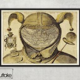 Fool's Cap Map Of The World Print - Vintage Cartography Wall Art - thumbnail 2