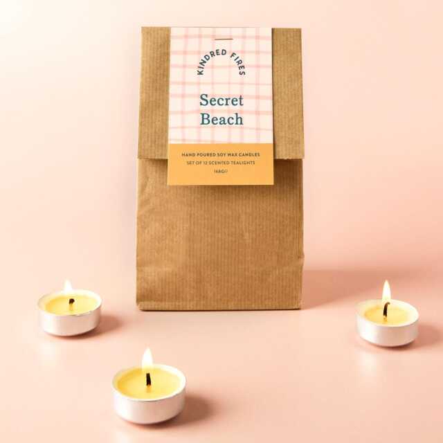 Tropical Scented Soy Wax Tealights - Secret Beach Gift Bag - image 1