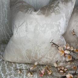 Made To Order Designer Cushion Cover Throw Pillow Marble Adeline Oyster Fabric - Bill Beaumont Double Sided Dm For Sample - thumbnail 2